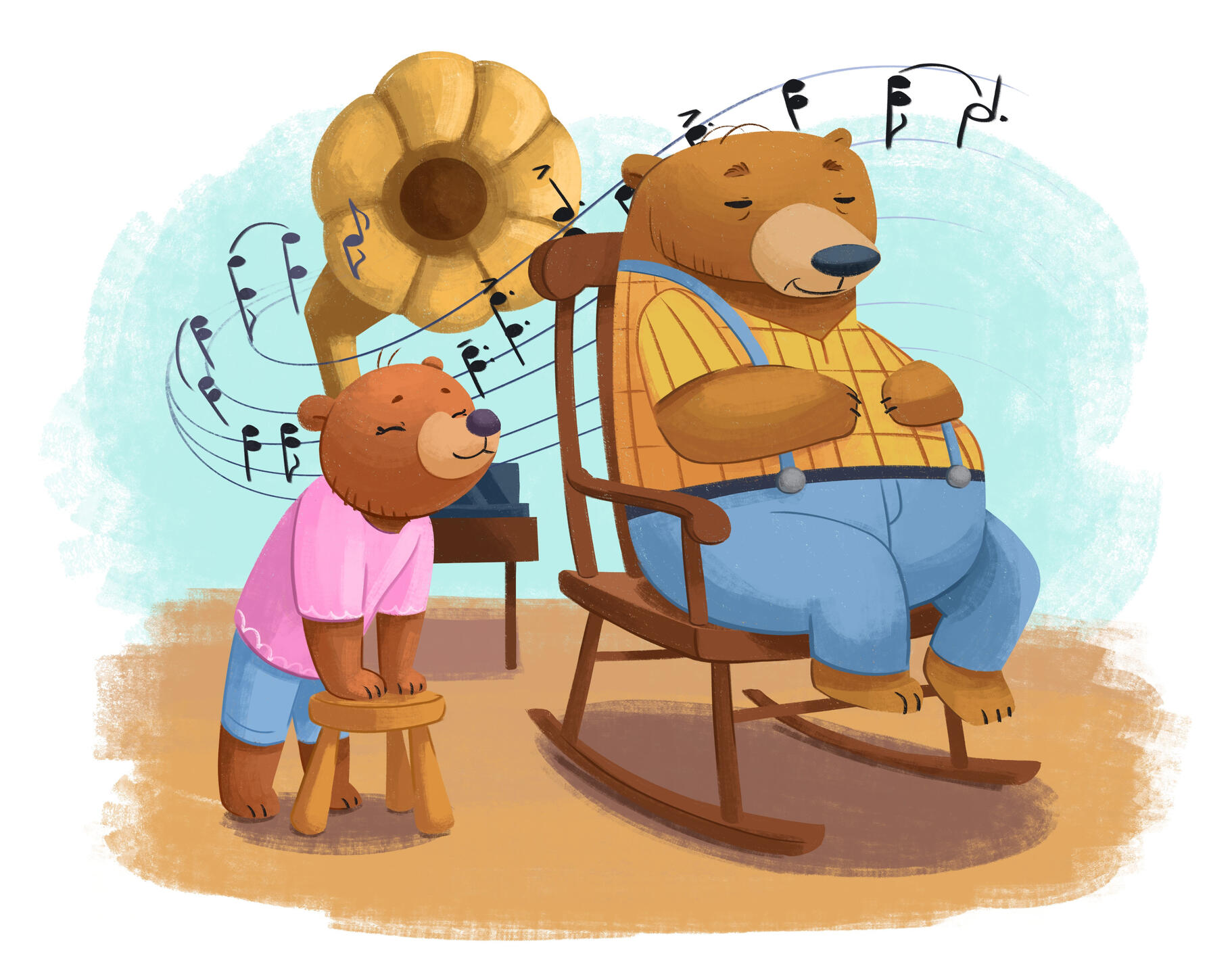 Grandpa and Granddaughter Bears