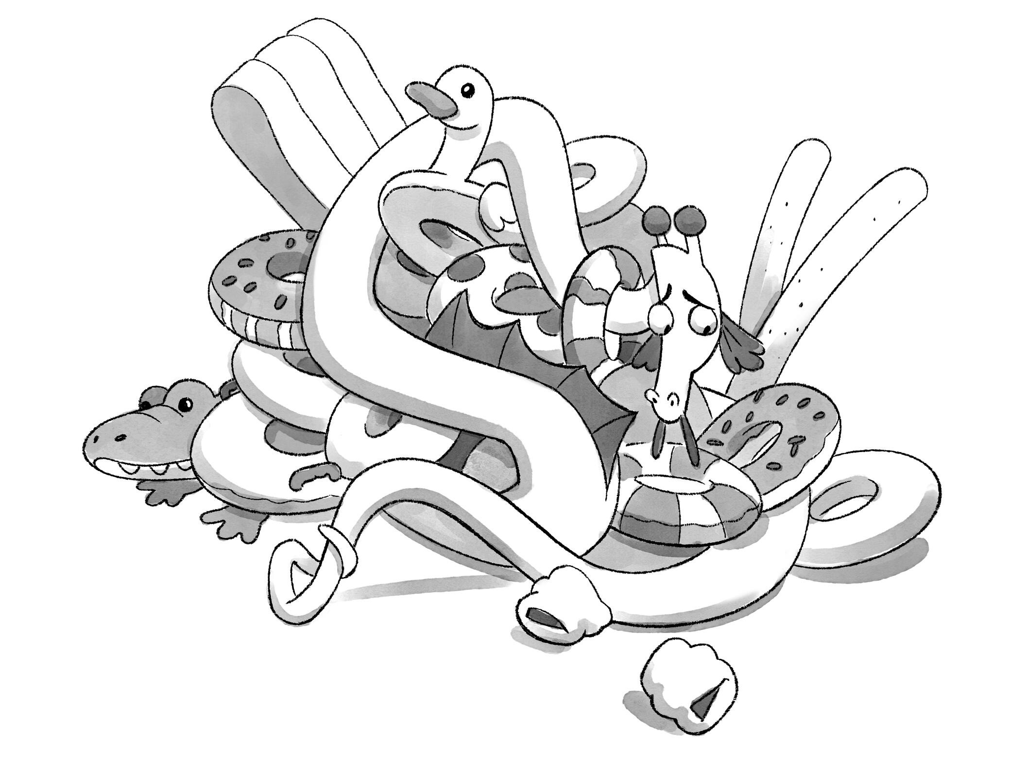 Floatie Thief Black and White 2