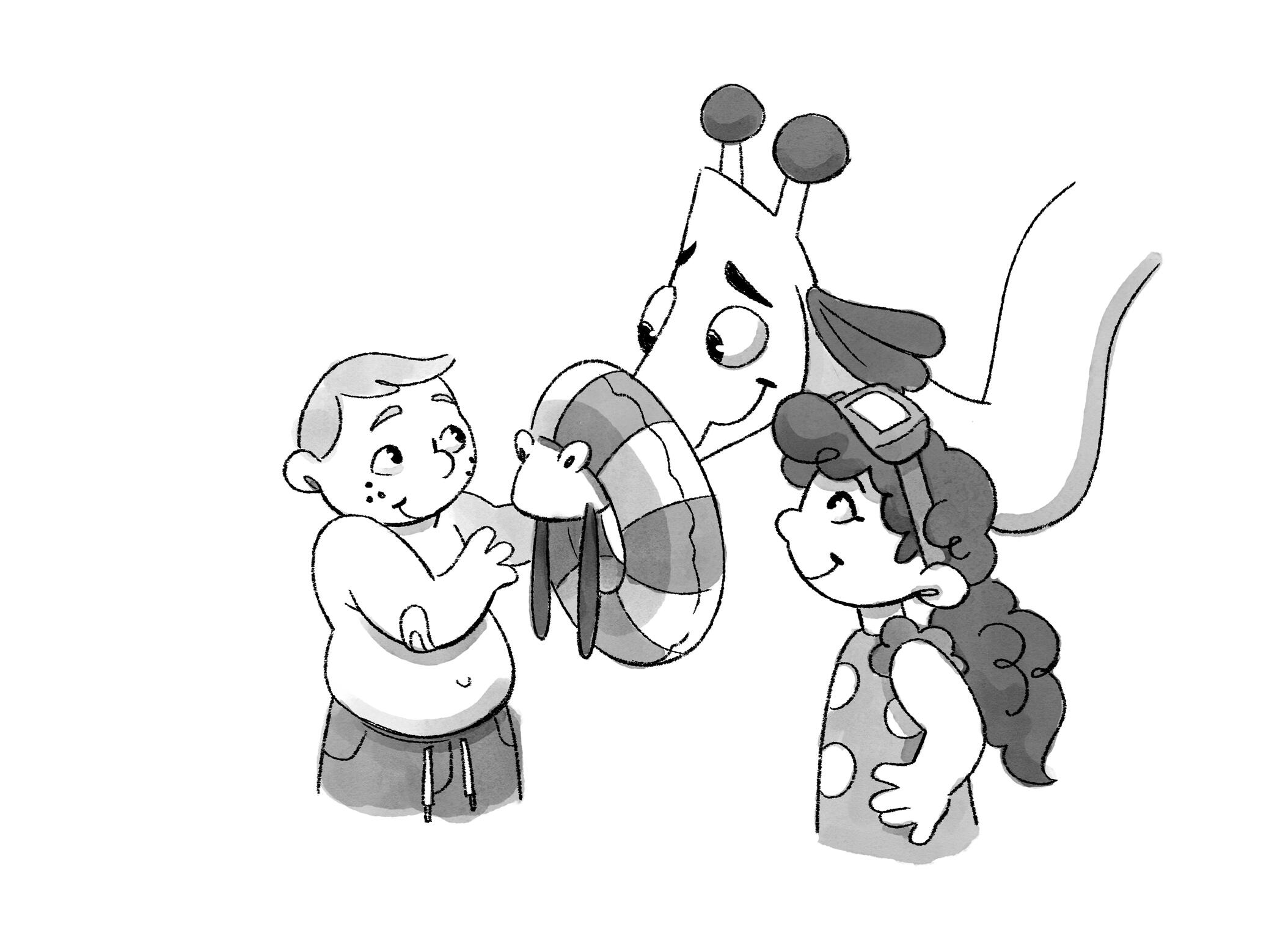 Floatie Thief Black and White 3