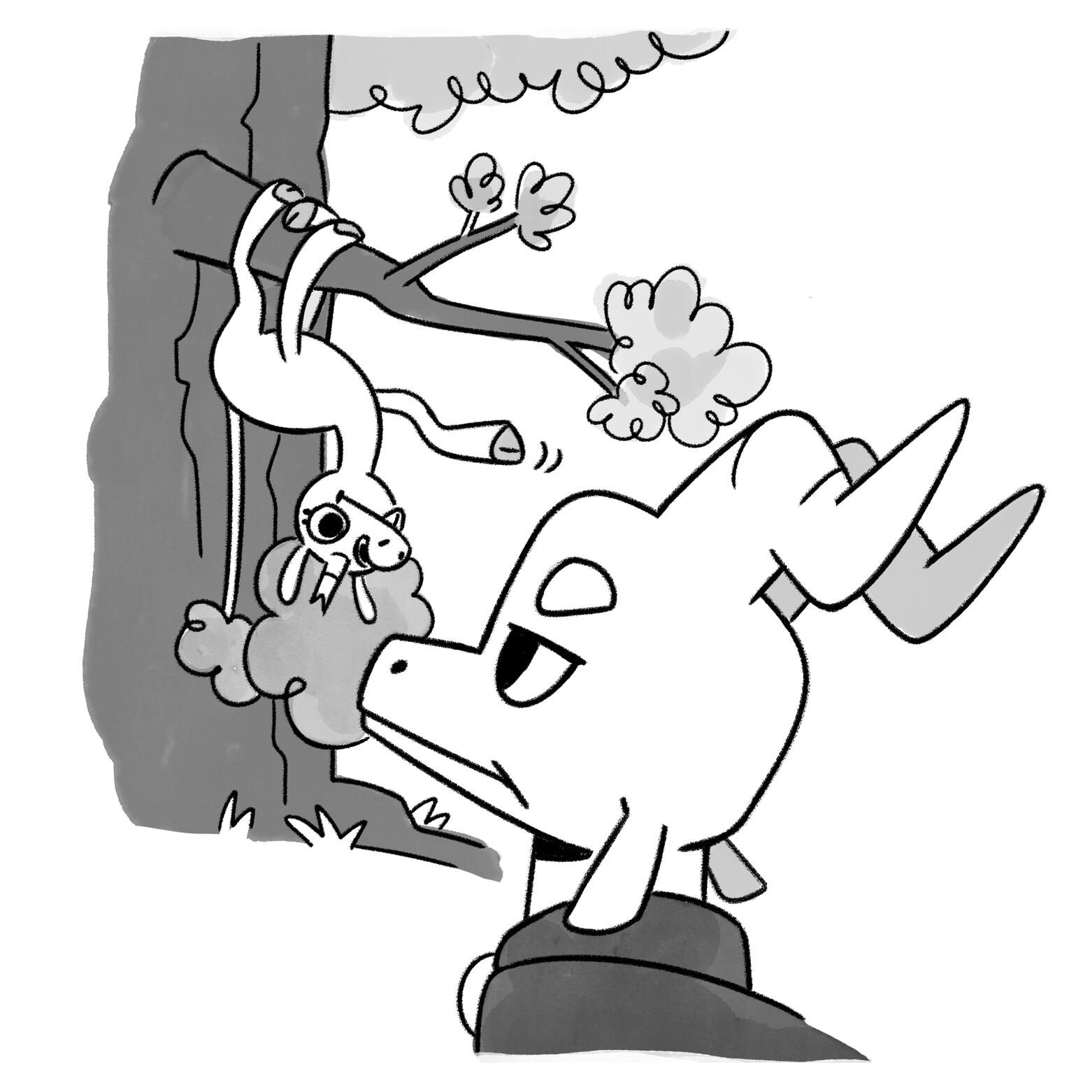 Dragon and Unicorn Black and White 3